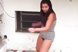 A playful lalin girl with tanned appetizing gazoo is irresistible