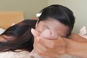 Dark skinned Asian prostitute gives me sloppy oral and acquires jizzed