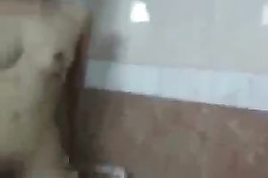 My skinny brunette hair GF and me have a fun some wicked banging in the bath