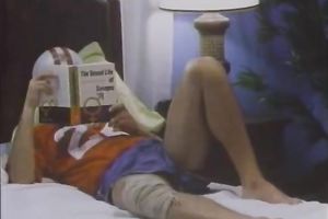 Retro brunette hair skank receives her shaggy bawdy cleft smashed in the bedroom