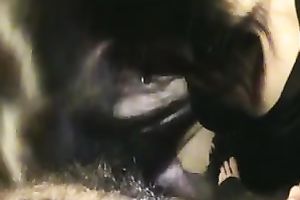 Raven haired slut knows how to give astounding head