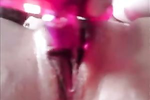 My wifey masturbates with a sextoy and squirts in close up video