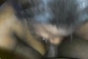 My ebon hotwife sucks my boner untill it explodes with cock juice