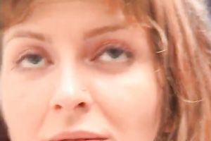 Self indulgent whore in fishnet hose is getting freaky on camera