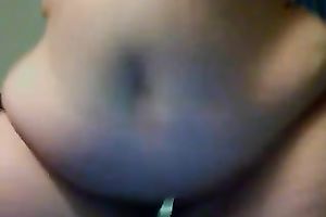 Incredibly fat brunette hair mom shows her biggest belly and booty