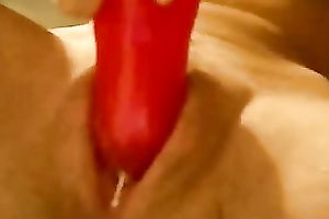 See that taut pink cunt and how it acquires sticky after masturbation with a sex tool