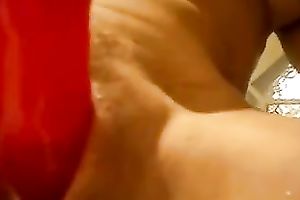 See that taut pink cunt and how it acquires sticky after masturbation with a sex tool