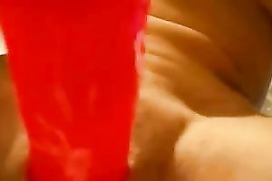 See that taut pink cunt and how it acquires sticky after masturbation with a sex tool