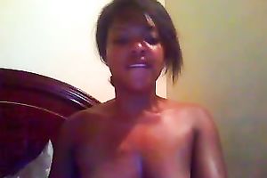 Delicious and shiny dark legal age teenager hottie greases up and masturbates