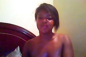 Delicious and shiny dark legal age teenager hottie greases up and masturbates