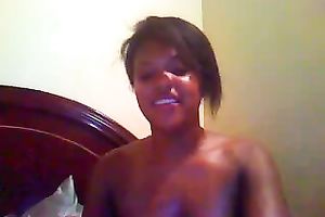 Delicious and shiny dark legal age teenager hottie greases up and masturbates