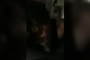 Chocolate shemale sucks my dark pecker like a real bitch