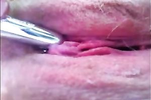 Homemade solo movie scene with me rubbing my clit with a miniature toy