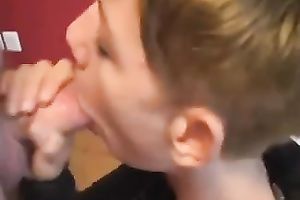 Short-haired manlike playgirl sucks my wang in POV video