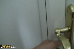 Slender hotwife enjoys engulfing a large 10-Pounder on the balcony