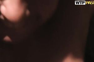 Pretty blond shows her twat and works on a shlong in POV video