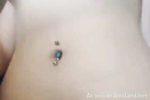 Blue eyed ginger legal age teenager with thick a-hole and taut tits takes shower - web camera