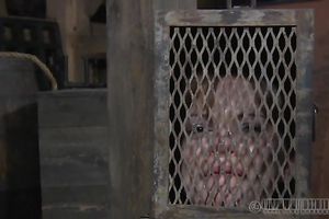 Raunchy looking hoe can not unlock and remove that metal box on her head