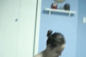 Nasty non-professional girl enjoys pouring oil on her priceless body