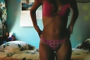 Fabulous golden-haired legal age teenager hottie in her room wishes to take off her brassiere