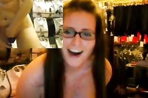 Webcam movie with me watching a woman masturbating