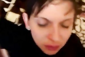 Shy Russian milf licks my schlong and acquires her face splattered with cum