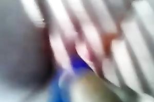 Pounding my darling fattie's bald muff with a diminutive sex toy