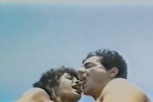 Dirty wench pleases 2 sexually excited dudes in Male+Male+Female 3some fucking on yacht in the open air