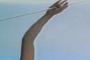 Dirty wench pleases 2 sexually excited dudes in Male+Male+Female 3some fucking on yacht in the open air