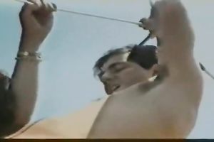 Dirty wench pleases 2 sexually excited dudes in Male+Male+Female 3some fucking on yacht in the open air