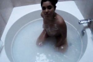 Tempting Latina chica Marcela is teasing me in the bathroom