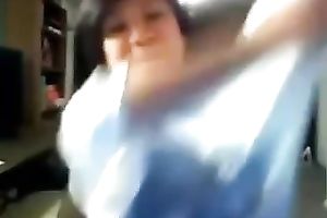 Playful Asian hottie flashes her gorgeous breasts on web camera