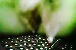 Webcam solo act with a woman showing her bumpers and rubbing her cookie