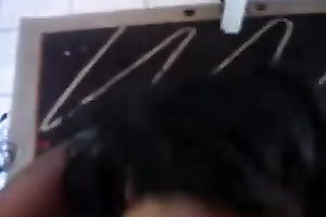 Brown skin dilettante cute girlfriend eats my pecker on the video