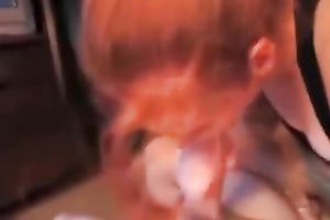 Good looking hussy shows off her pecker engulfing skills