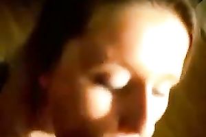 Chubby hottie watches some porn and receives slutty as this babe takes dong in her face hole