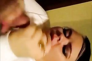 Slutty brunette hair legal age teenager girlfriend wishes me to give her a load of goo