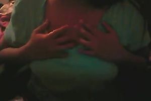 Naughty dirty slut wife cheers me up with her huge titties on webcam