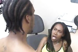 Ebony strumpet acquires her slit worked over like at no time before