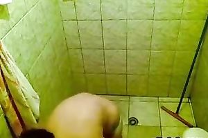 Busty Indian slutty wife receives caught exposed in the shower