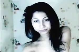 Mumbai doxy shows her miniature scones and fingers her cunt