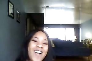 Sexy long-haired Married slut twerks her gazoo in front of a livecam