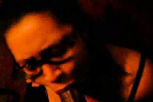 Gorgeous Chubby Babe In Glasses Deepthroats A Huge Dark Dong