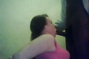 Filthy Wife In Pink Passionately Jerks And Services His Massive Black Cock