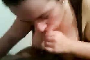 Busty Brunette Devouring And Swallowing Curly Black Cock