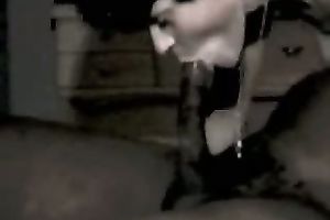 Mature Brunette Deepthroat A Massive Black Cock With Intense Gagging