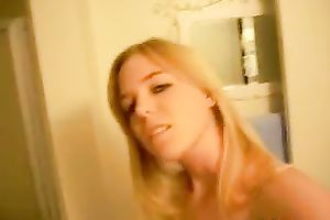 Stunning solo scene with a blond sweetheart fingering her smooth vagina