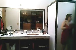 I love spying on my lascivious amateur wife in the shower room