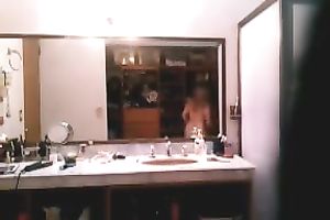 I love spying on my lascivious amateur wife in the shower room