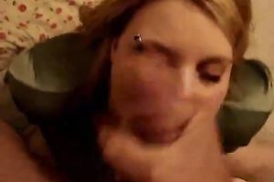 My nice bulky golden-haired sweetheart deepthroats ny inflexible shlong